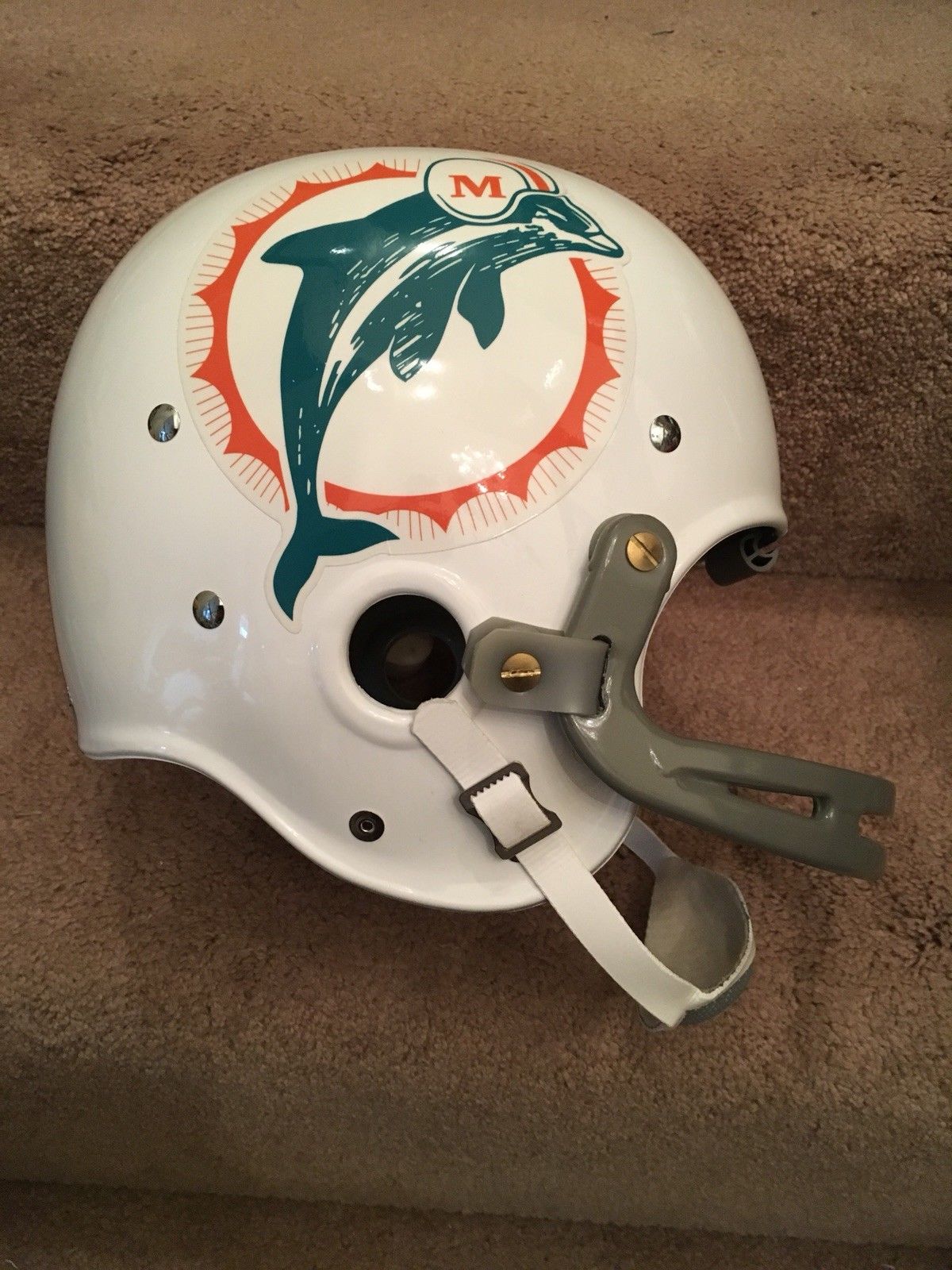 Riddell Classic RK Pro Line Throwback Helmets: Riddell Kra-Lite RK2 Suspension Football Helmet Miami Dolphins Bob Griese Rookie WESTBROOKSPORTSCARDS