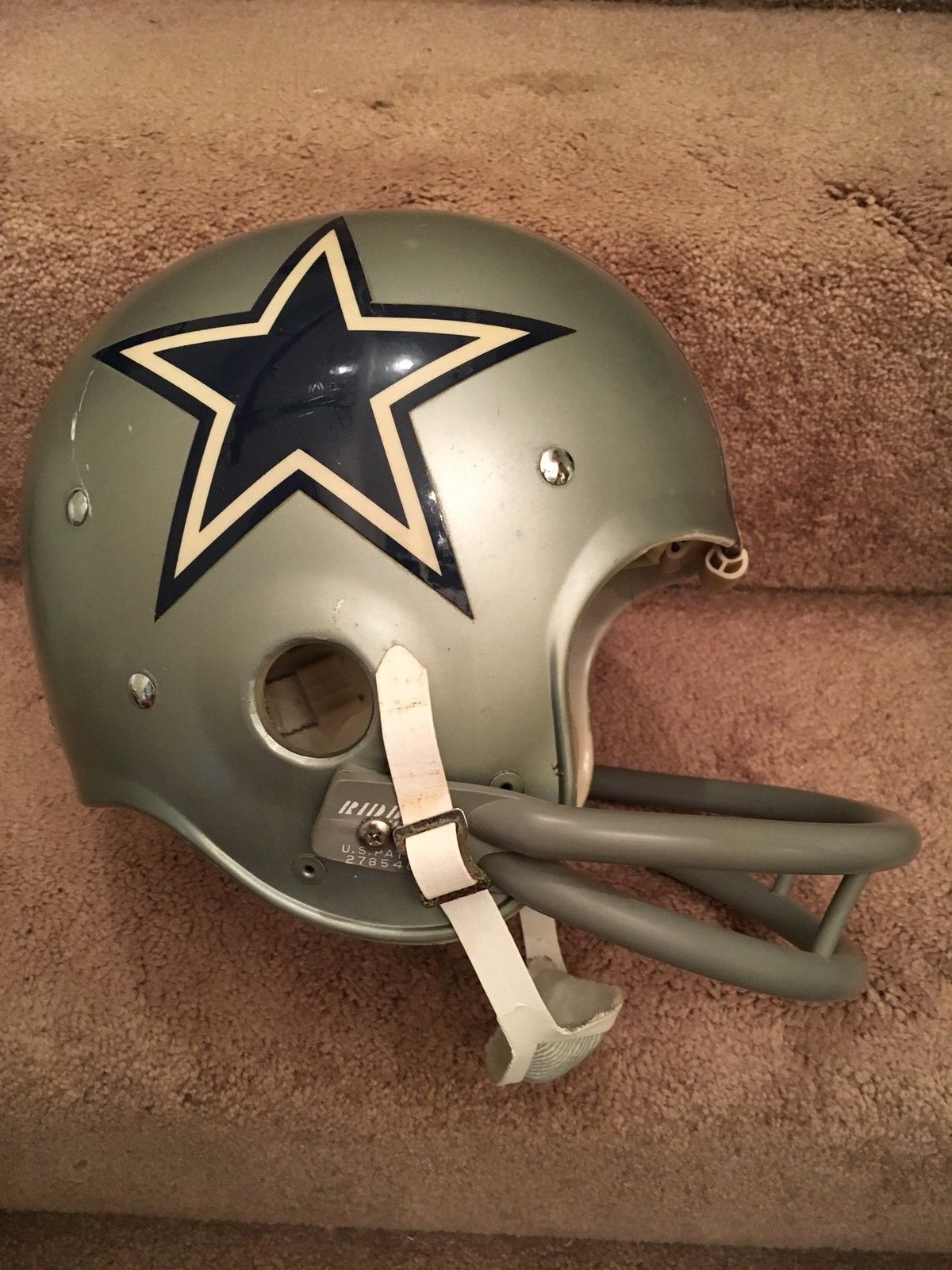 Original Authentic Vintage NFL Riddell Kra-Lite Game Football Helmets circa 1960-1970: Vintage Riddell Kra-Lite TK2 Football Helmet-1973 Dallas Cowboys Walt Garrison WESTBROOKSPORTSCARDS