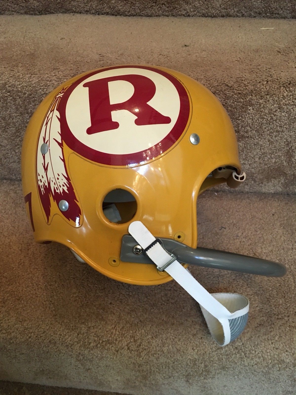 Original Authentic Vintage NFL Riddell Kra-Lite Game Football Helmets circa 1960-1970: Vintage Riddell Kra-Lite Football Helmet- 1970 Washington Redskins Billy Kilmer WESTBROOKSPORTSCARDS