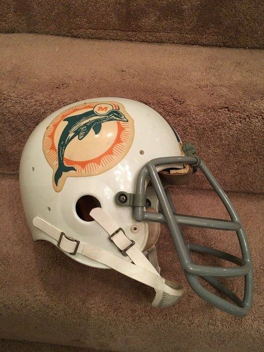 Original Authentic Vintage NFL Riddell Kra-Lite Game Football Helmets circa 1960-1970: Vintage Riddell PAC-44 Football Helmet-1972 Miami Dolphins Bob Kuechenberg  WESTBROOKSPORTSCARDS