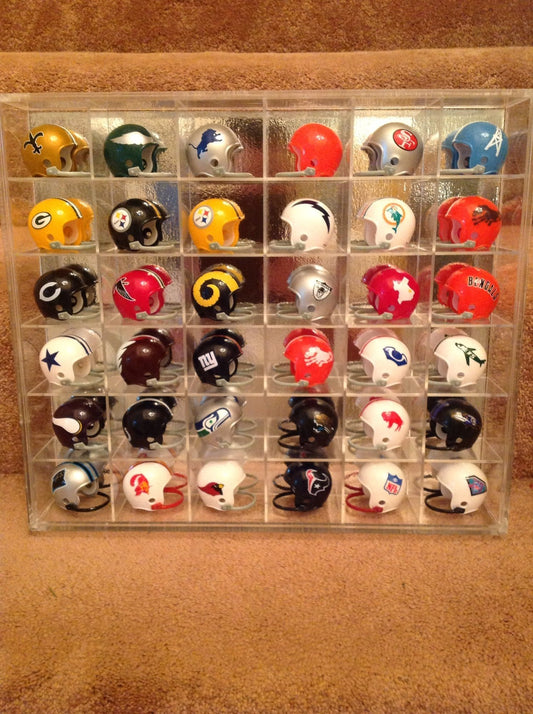 Riddell Custom Single-bar Pocket Pro Helmet Throwback Set (DISPLAY CASE NOT INCLUDED)  WESTBROOKSPORTSCARDS