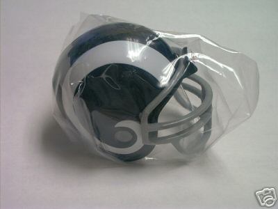 Los Angeles Rams Riddell NFL Pocket Pro Helmet 1965-1972 Throwback (White Horns & Grey Mask) from series II (2)  WESTBROOKSPORTSCARDS   