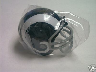 Los Angeles Rams Riddell NFL Pocket Pro Helmet 1965-1972 Throwback (White Horns & Grey Mask) from series II (2)  WESTBROOKSPORTSCARDS
