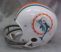 Riddell Classic RK Pro Line Throwback Helmets: Miami Dolphins '72 Classic Riddell RK Throwback Full Size Helmet WESTBROOKSPORTSCARDS
