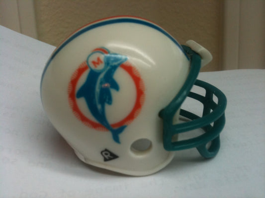 Miami Dolphins Riddell NFL Pocket Pro Helmet 1980-1996 Throwback (Dolphin over Hoop with Teal mask)  WESTBROOKSPORTSCARDS
