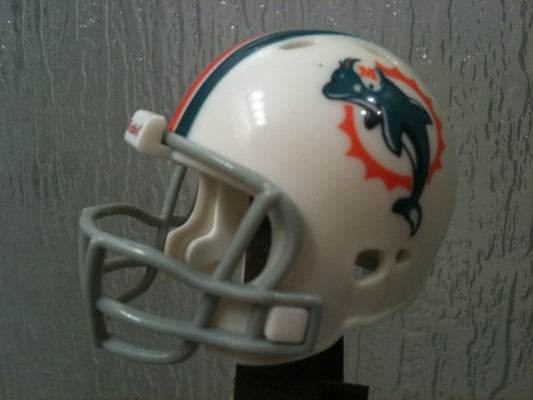 Miami Dolphins Revolution Riddell NFL Pocket Pro Helmet (Throwback Gray mask)  WESTBROOKSPORTSCARDS   