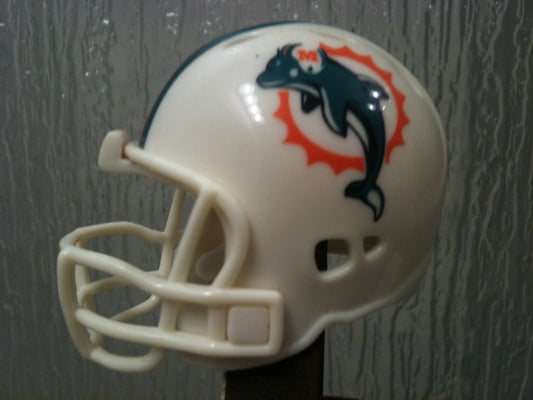 Miami Dolphins Riddell NFL Revolution Pocket Pro Helmet (Alternate White mask)  WESTBROOKSPORTSCARDS