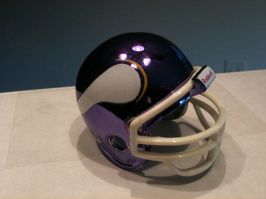 Minnesota Vikings Riddell NFL Pocket Pro Helmet 1980-1984 Throwback Chrome (White Mask)  WESTBROOKSPORTSCARDS   