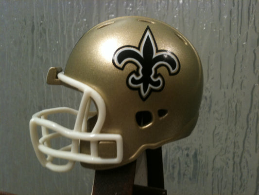New Orleans Saints Revolution Riddell NFL Pocket Pro Helmet (Alternate White mask)  WESTBROOKSPORTSCARDS