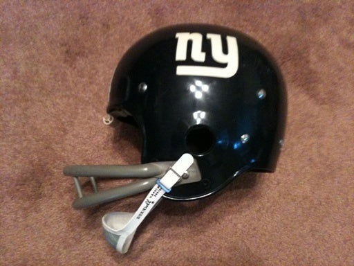 Game Used NFL, Riddell Kra-Lite, and Miscellaneous Helmets: New York Giants Authentic Vintage NFL Riddell Kra-Lite Game Football Helmet circa 1968  WESTBROOKSPORTSCARDS   