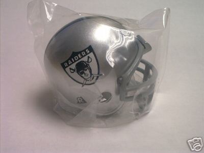 Oakland Raiders Riddell NFL Pocket Pro Helmet 1963 Throwback (White Logo with Grey Mask) from series II (2)  WESTBROOKSPORTSCARDS