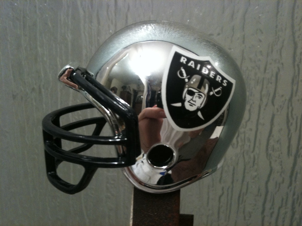 Oakland Raiders Riddell NFL Pocket Pro Helmet Chrome (Alternate Black mask)  WESTBROOKSPORTSCARDS