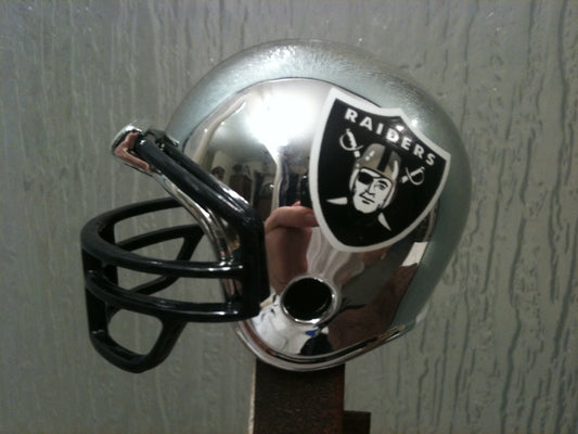 Oakland Raiders Riddell NFL Pocket Pro Helmet Chrome (Alternate Black mask)  WESTBROOKSPORTSCARDS