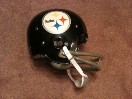 Game Used NFL, Riddell Kra-Lite, and Miscellaneous Helmets: Pittsburgh Steelers Authentic Vintage NFL Riddell Kra-Lite-8 Game Football Helmet Circa 1969  WESTBROOKSPORTSCARDS   