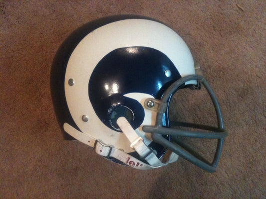Game Used NFL, Riddell Kra-Lite, and Miscellaneous Helmets: Riddell Los Angeles Rams suspension helmet 1970s Riddell Mask  WESTBROOKSPORTSCARDS   