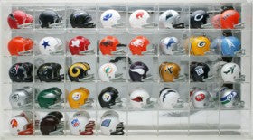Riddell NFL Pocket Pro Original 2-Bar Throwback Helmet Set with Display Case WESTBROOKSPORTSCARDS
