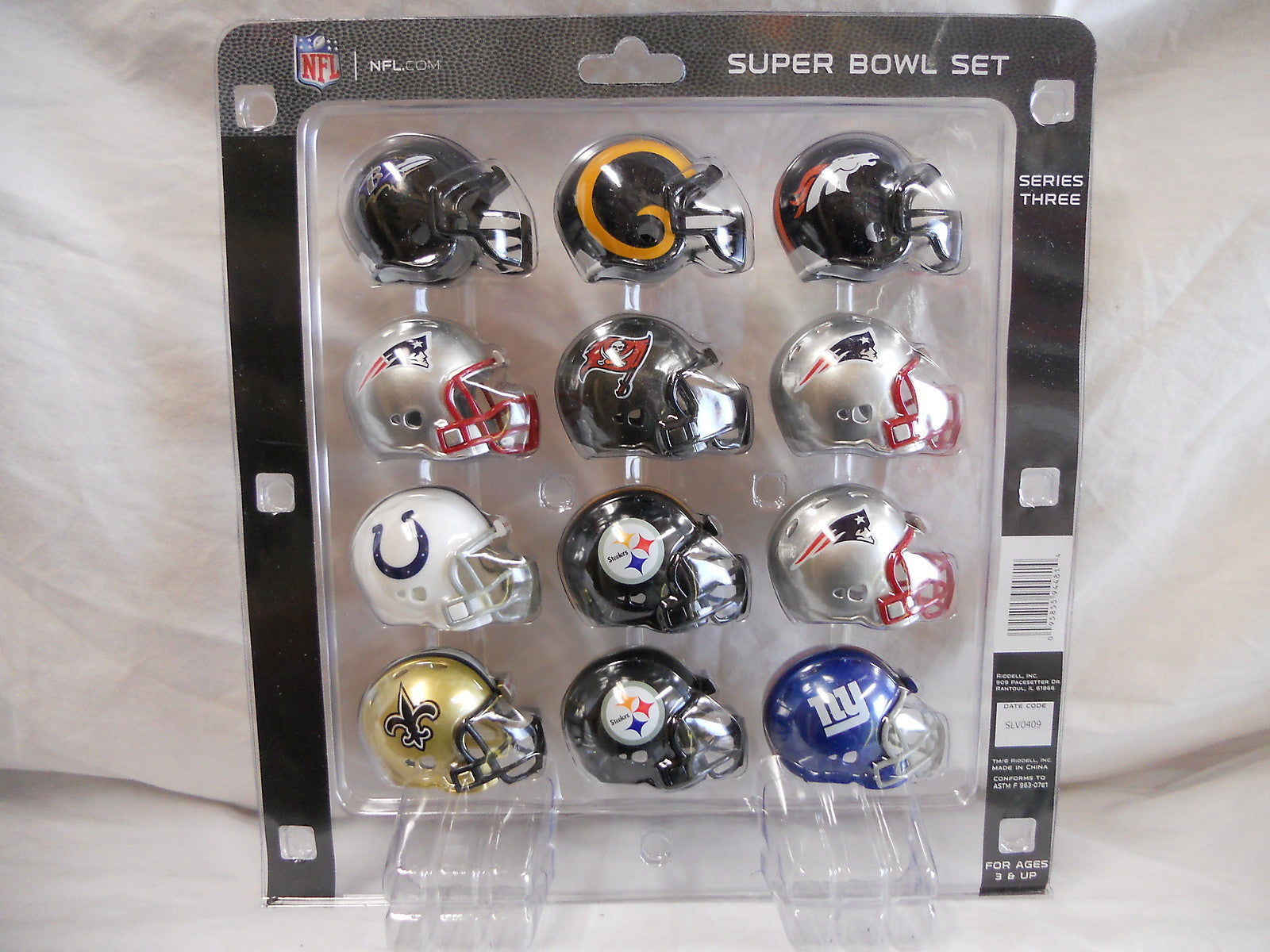 Riddell Super Bowl Pocket Pro Complete Series 3 Set- 12 helmets- OUT  WESTBROOKSPORTSCARDS   