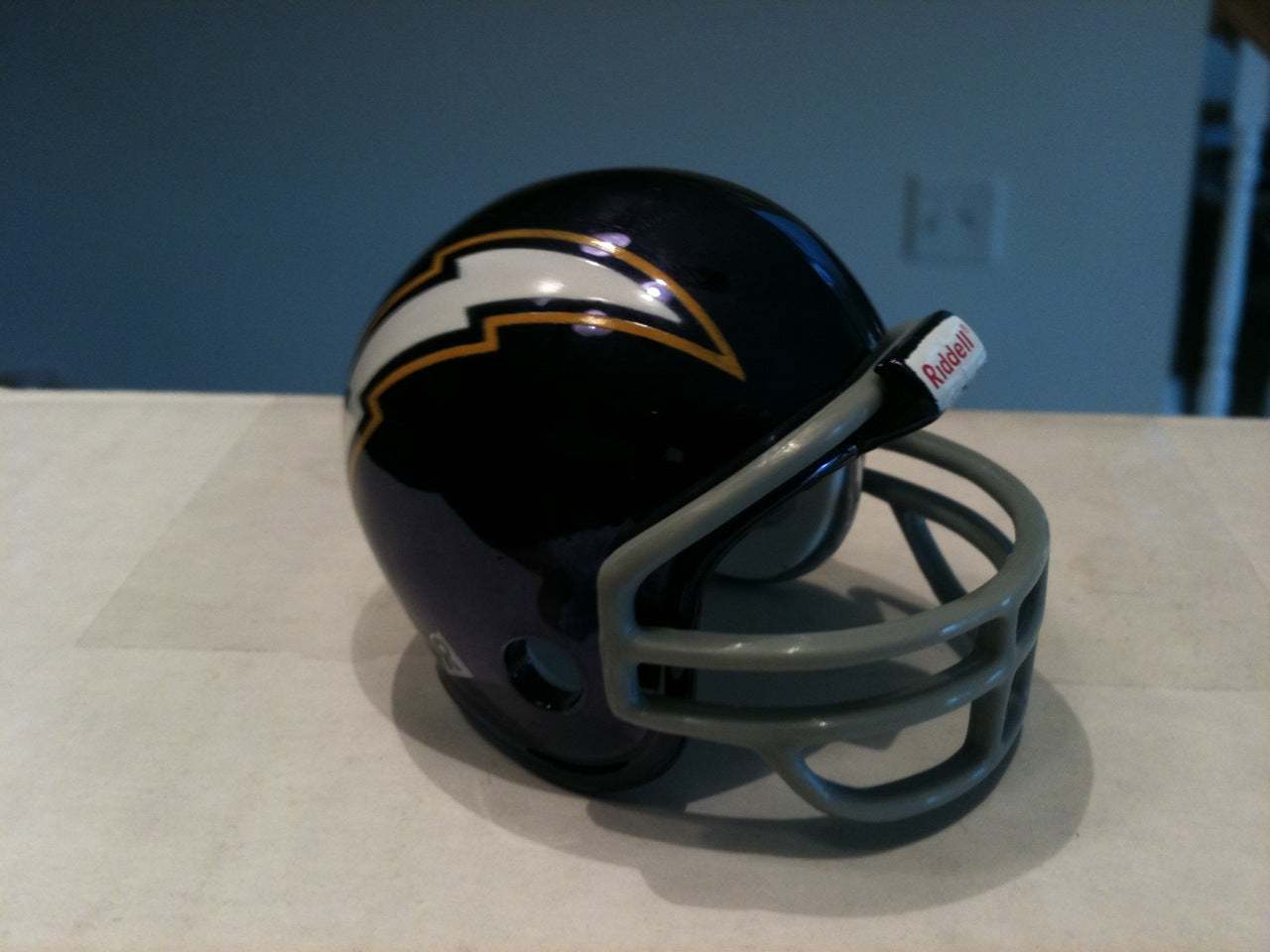 San Diego Chargers Riddell NFL Pocket Pro Throwback Chrome (Navy helmet with Grey Mask  WESTBROOKSPORTSCARDS