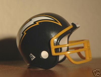 San Diego Chargers Riddell NFL Pocket Pro Throwback (Navy throwback helmet with Yellow Mask)  WESTBROOKSPORTSCARDS