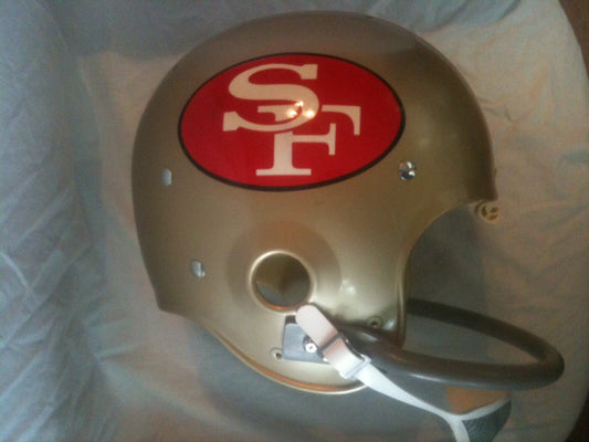 Game Used NFL, Riddell Kra-Lite, and Miscellaneous Helmets: San Francisco 49ers Riddell Authentic Vintage TK-2 Kra-Lite Game Suspension Helmet circa 1971  WESTBROOKSPORTSCARDS   