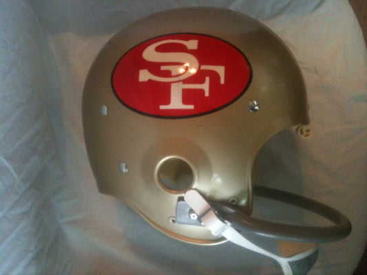 Game Used NFL, Riddell Kra-Lite, and Miscellaneous Helmets: San Francisco 49ers Riddell Authentic Vintage TK-2 Kra-Lite Game Suspension Helmet circa 1971  WESTBROOKSPORTSCARDS
