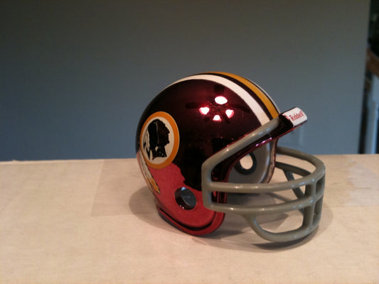 Washington Redskins Riddell NFL Pocket Pro 1972-1977 Throwback Chrome (Same helmet as current with Grey Mask)  WESTBROOKSPORTSCARDS   