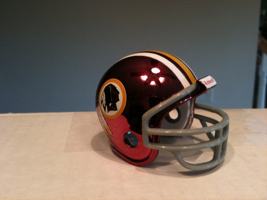 Washington Redskins Riddell NFL Pocket Pro 1972-1977 Throwback Chrome (Same helmet as current with Grey Mask)  WESTBROOKSPORTSCARDS
