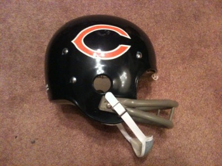 Game Used NFL, Riddell Kra-Lite, and Miscellaneous Helmets: Chicago Bears Authentic Vintage NFL Riddell Kra-Lite Game Football Helmet Circa 1973  WESTBROOKSPORTSCARDS