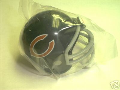 Chicago Bears Riddell NFL Pocket Pro Helmet 1974-82 Throwback (Same helmet as current with Grey Mask) from series II (2) WESTBROOKSPORTSCARDS