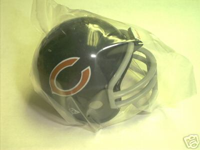 Chicago Bears Riddell NFL Pocket Pro Helmet 1974-82 Throwback (Same helmet as current with Grey Mask) from series II (2)  WESTBROOKSPORTSCARDS   