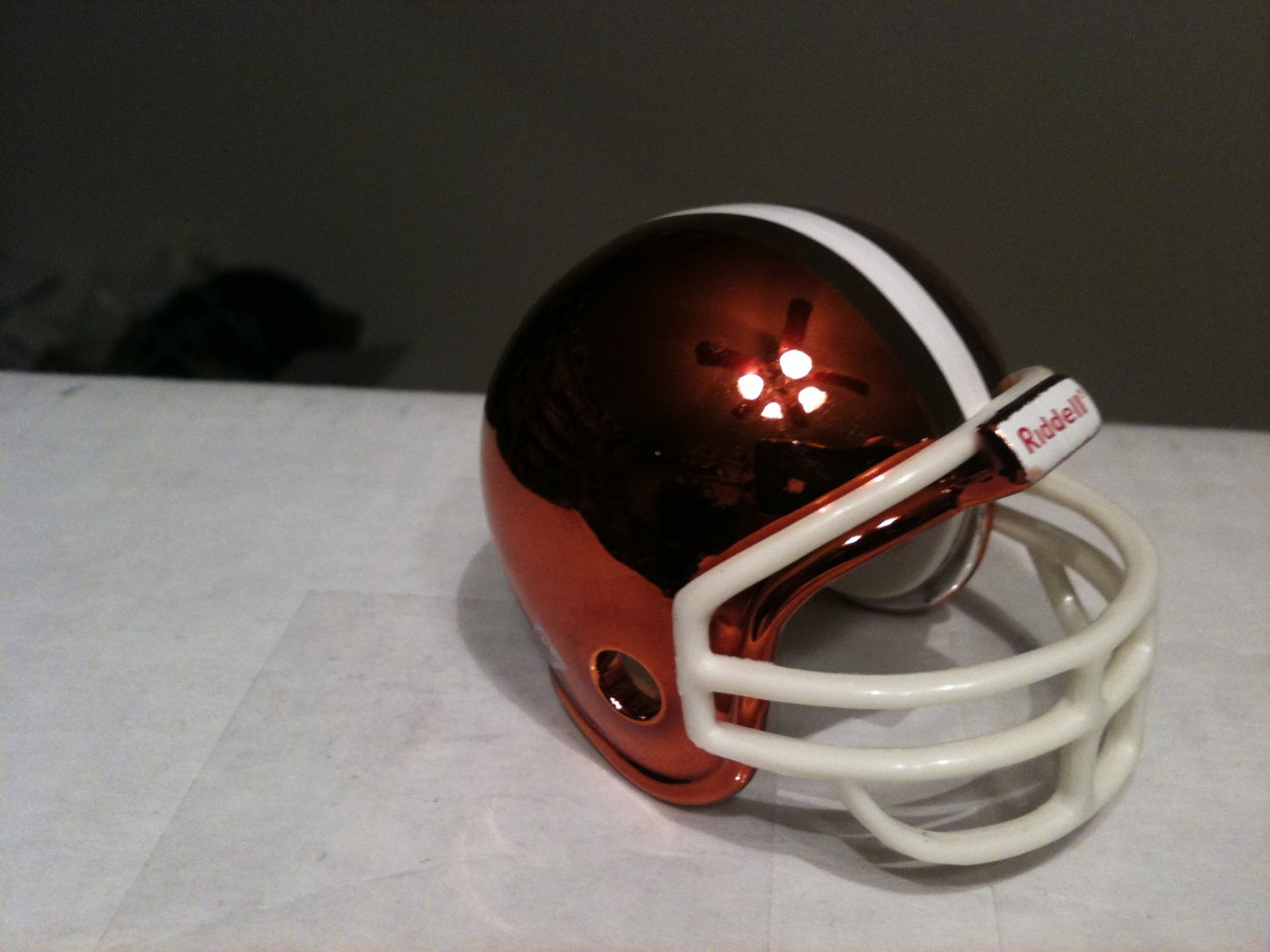 Cleveland Browns Riddell NFL Pocket Pro Helmet 1975-1995 Throwback Chrome (with white mask) WESTBROOKSPORTSCARDS