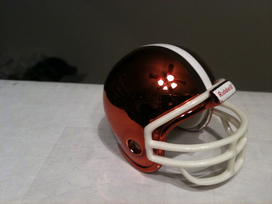 Cleveland Browns Riddell NFL Pocket Pro Helmet 1975-1995 Throwback Chrome (with white mask)  WESTBROOKSPORTSCARDS