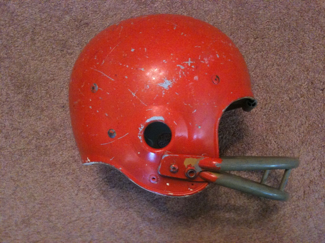 Game Used NFL, Riddell Kra-Lite, and Miscellaneous Helmets: Cleveland Browns Riddell Kra-Lite Suspension Helmet circa 1967  WESTBROOKSPORTSCARDS