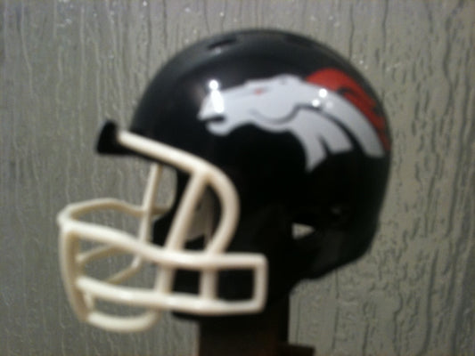 Denver Broncos Riddell NFL Revolution Pocket Pro Helmet (Alternate White mask)  WESTBROOKSPORTSCARDS