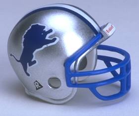 Detroit Lions Riddell NFL Pocket Pro Helmet 1983-2002 Throwback (Blue Mask)  WESTBROOKSPORTSCARDS