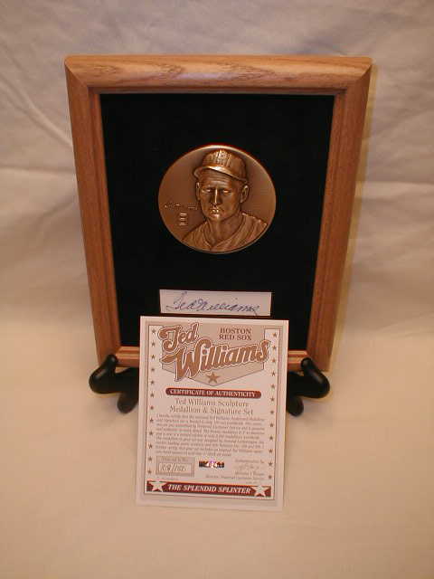 Ted Williams Autograph Sculpture Medallion and Signature Set  WESTBROOKSPORTSCARDS