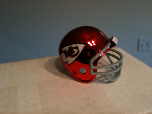 Kansas City Chiefs Riddell NFL Pocket Pro Helmet 1963-1973 Throwback Chrome (Red helmet with Grey Mask)  WESTBROOKSPORTSCARDS   