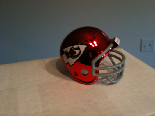 Kansas City Chiefs Riddell NFL Pocket Pro Helmet 1963-1973 Throwback Chrome (Red helmet with Grey Mask)  WESTBROOKSPORTSCARDS