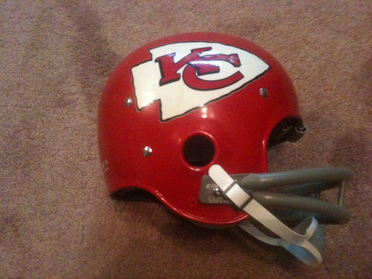 Game Used NFL, Riddell Kra-Lite, and Miscellaneous Helmets: Kansas City Chiefs Authentic Vintage NFL Riddell Kra-Lite-8 Game Football Helmet circa 1969  WESTBROOKSPORTSCARDS   