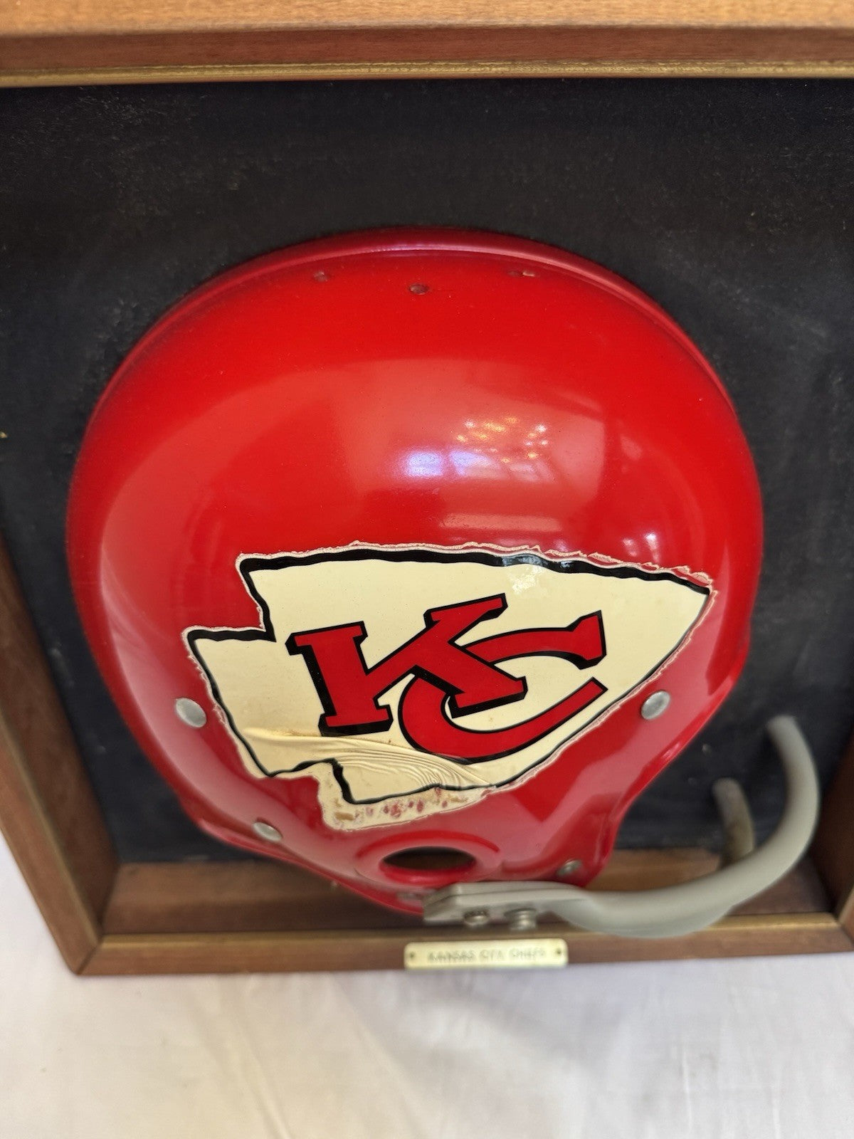 Vintage Riddell 1969 Kansas City Chiefs RK2 1/2 Helmet Plaque framed Rare Riddell