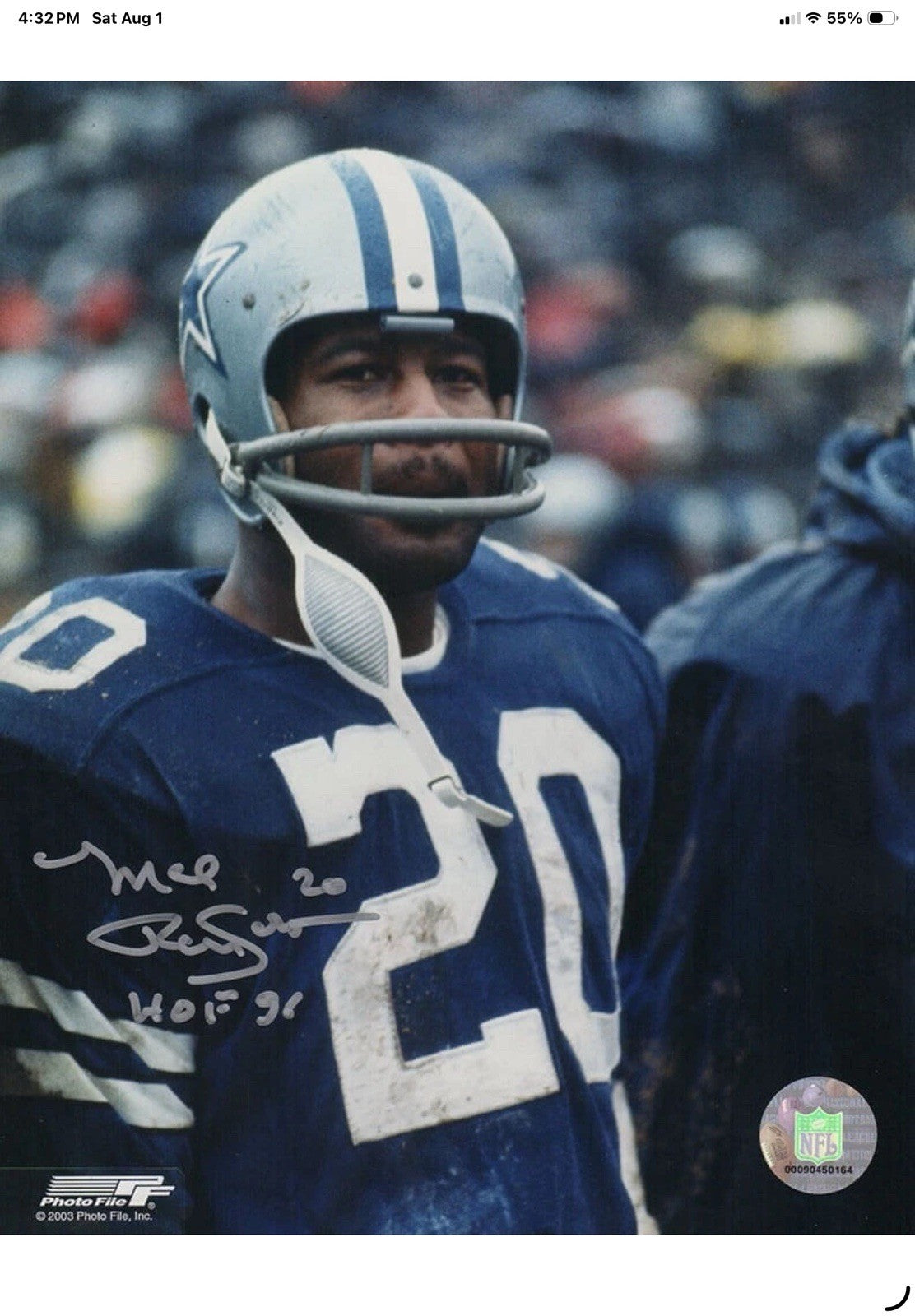 Dallas Cowboys Authentic Color Paint Mel Renfro TK2 Style Football Helmet Riddell