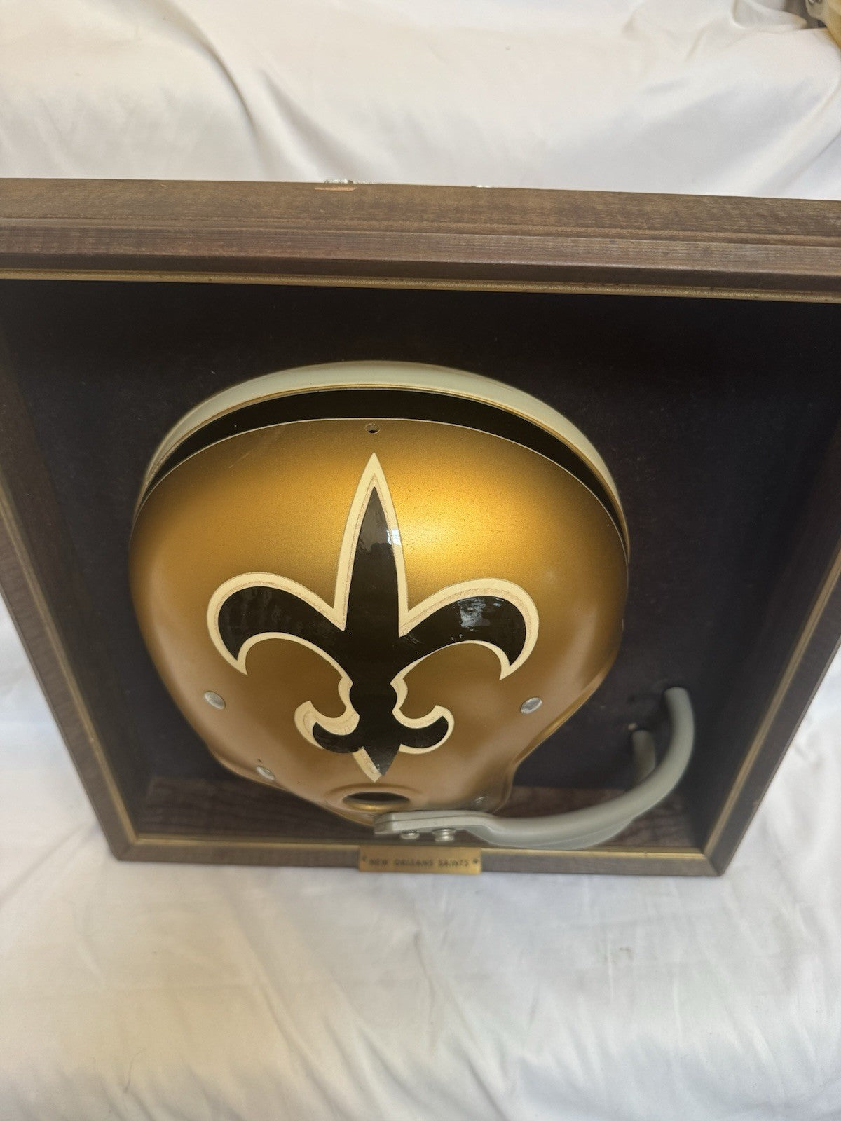 Vintage Riddell 1968 RK2 New Orleans Saints 1/2 Helmet Plaque framed Rare Riddell