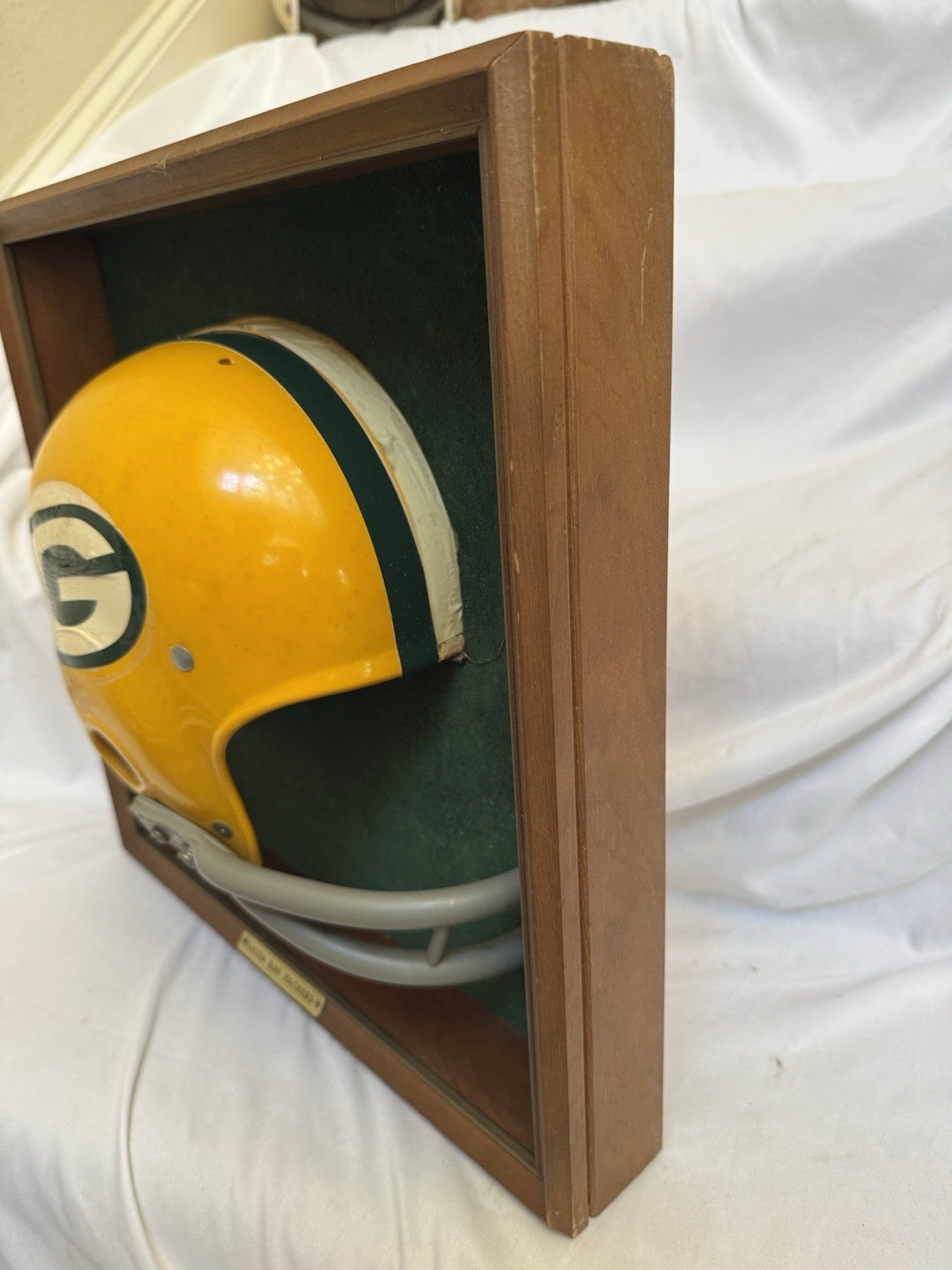 Vintage Riddell 1969 RK2 Green Bay Packers 1/2 Helmet Plaque mounted framed Rare Riddell