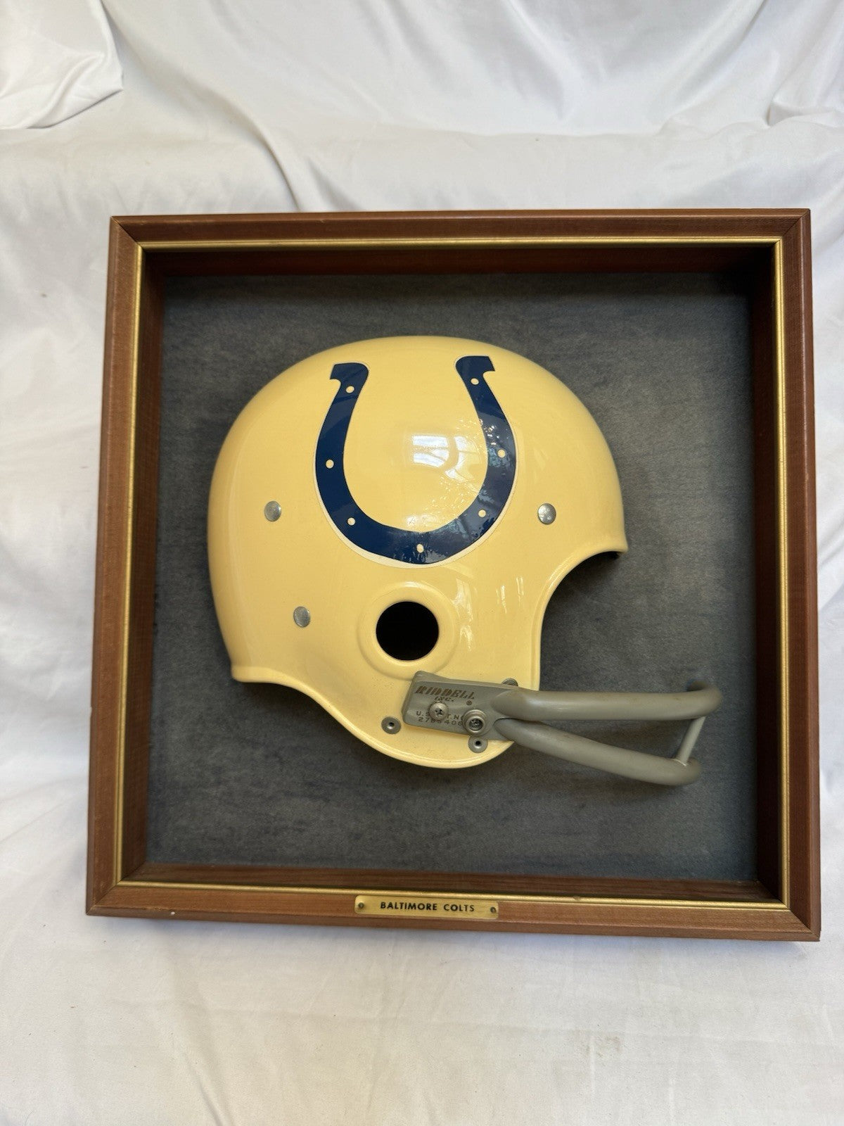 Vintage Riddell 1969 RK2 Baltimore Colts 1/2 Helmet Plaque mounted framed Rare Riddell