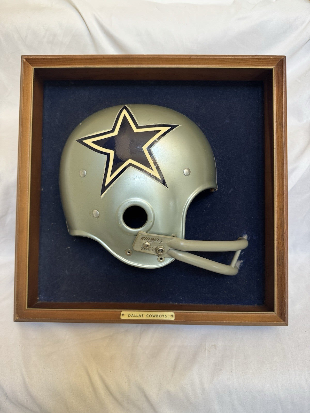Vintage Riddell 1968 RK2 Dallas Cowboys 1/2 Helmet Plaque mounted framed Rare Riddell