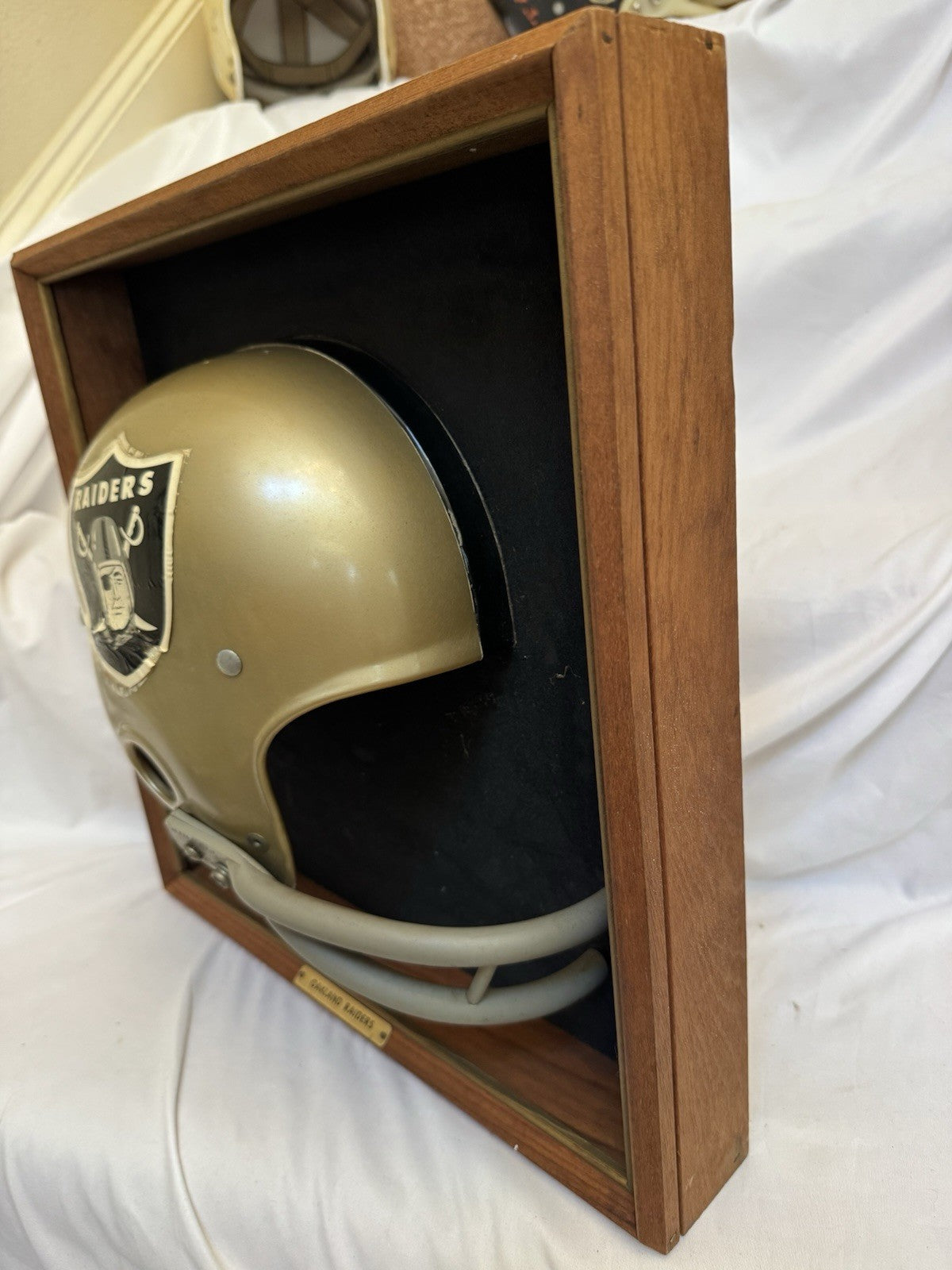 Vintage Riddell 1969 RK2 Oakland Raiders 1/2 Helmet Plaque mounted framed Rare Riddell