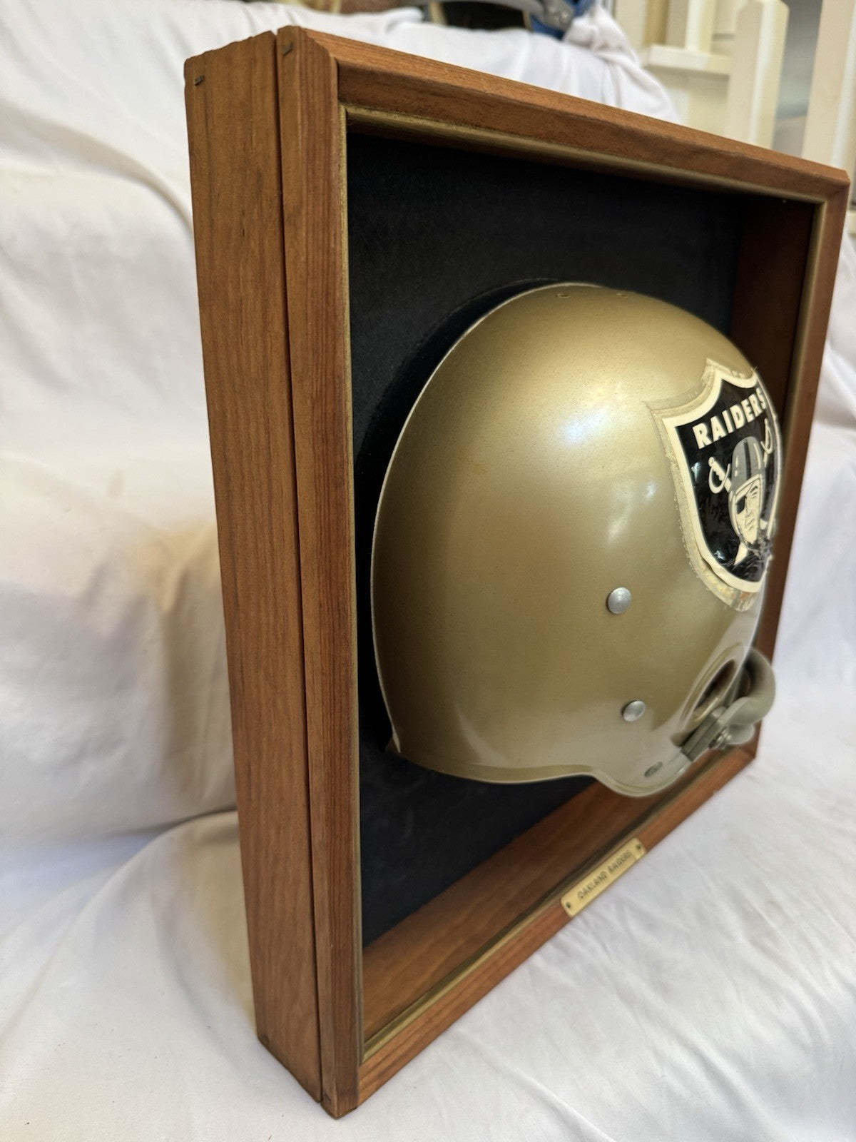 Vintage Riddell 1969 RK2 Oakland Raiders 1/2 Helmet Plaque mounted framed Rare Riddell