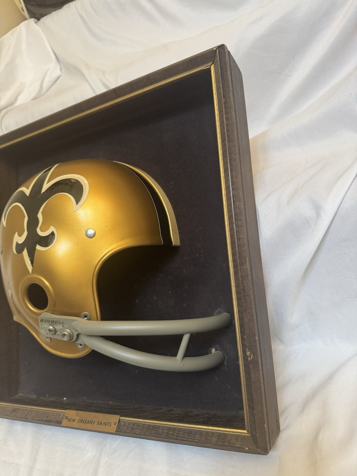 Vintage Riddell 1968 RK2 New Orleans Saints 1/2 Helmet Plaque framed Rare Riddell