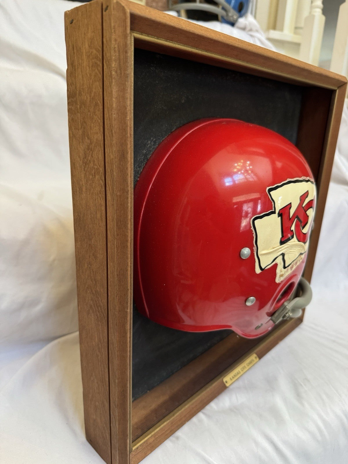 Vintage Riddell 1969 Kansas City Chiefs RK2 1/2 Helmet Plaque framed Rare Riddell