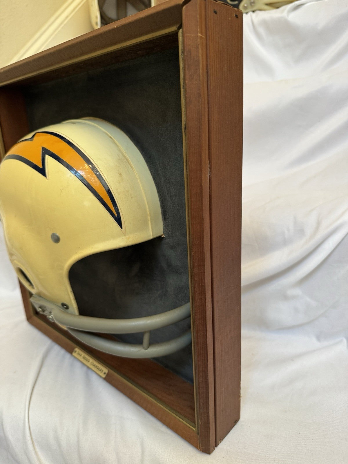 Vintage Riddell 1969 RK2 San Diego Chargers 1/2 Helmet Plaque framed Rare Riddell